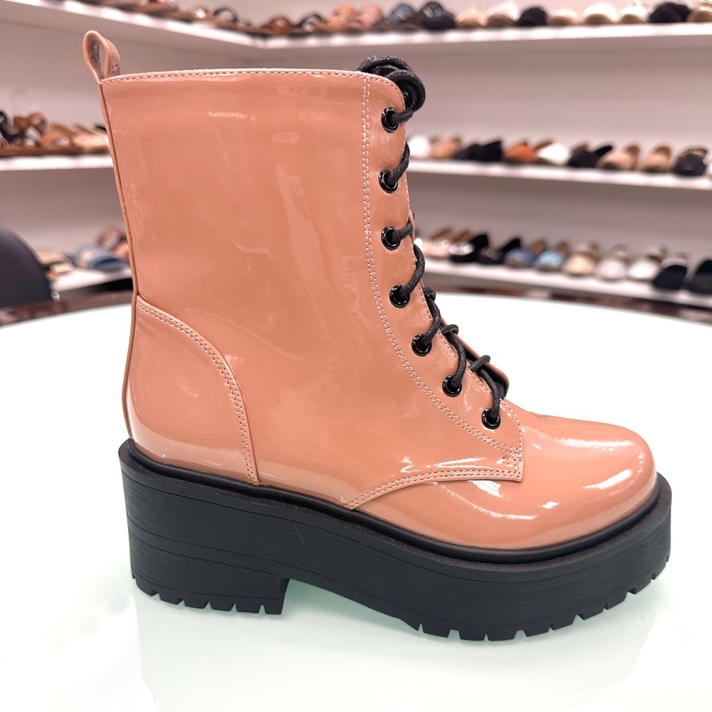 Camel/Tan Lace Up Bootie - Picture 2 of 4